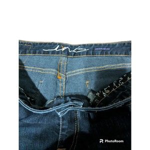 INC Denim Straight Leg Regular Fit Crop Mid Rise Dark Blue Size 12 Womens Jeans